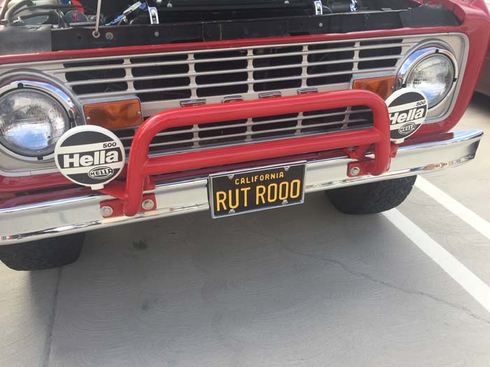 RUT ROOO vanity license plate