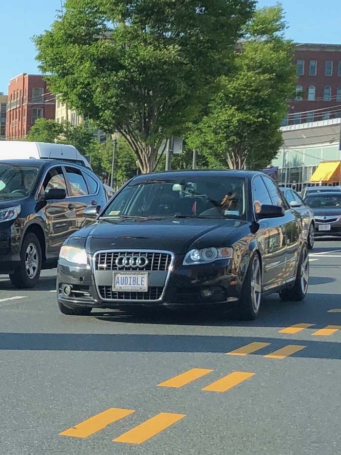 AUDIBLE vanity license plate meaning Audible