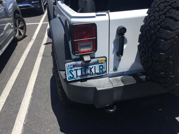 STICKLR vanity license plate meaning Stickler
