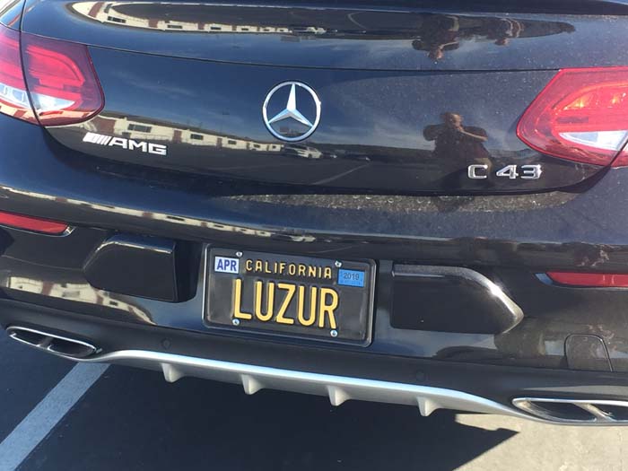 LUZUR vanity license plate meaning Loser