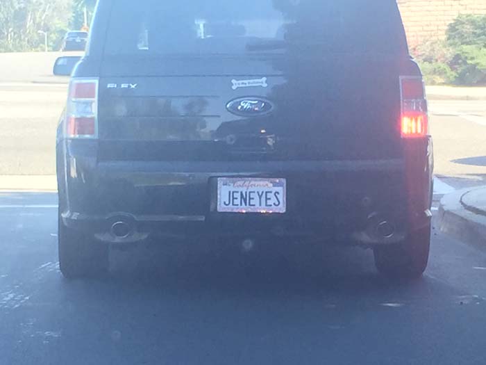 JENEYES vanity license plate meaning Genai's