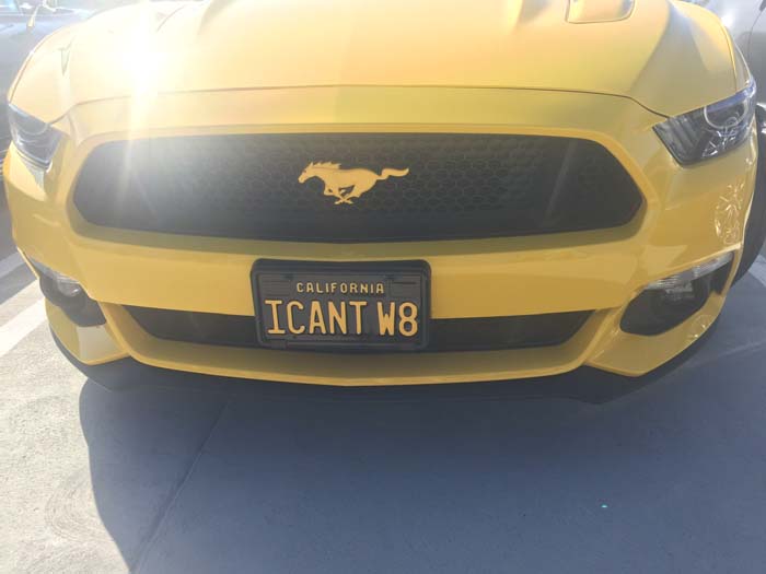 ICANTW8 vanity license plate meaning I Can't Wait