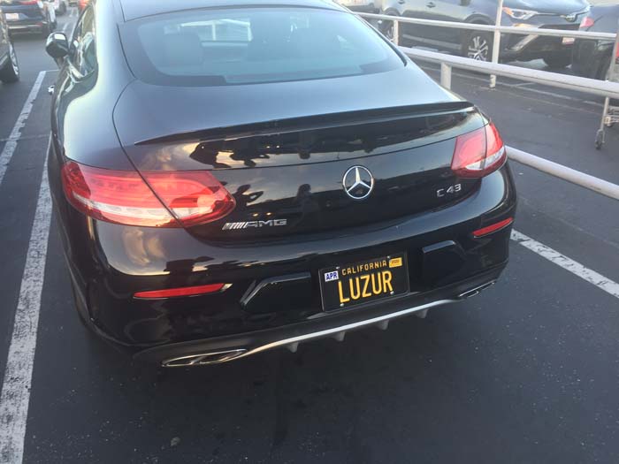 LUZUR vanity license plate meaning Loser