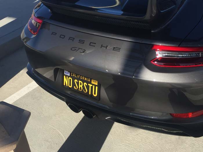 NOSBSTU vanity license plate meaning No Substitute