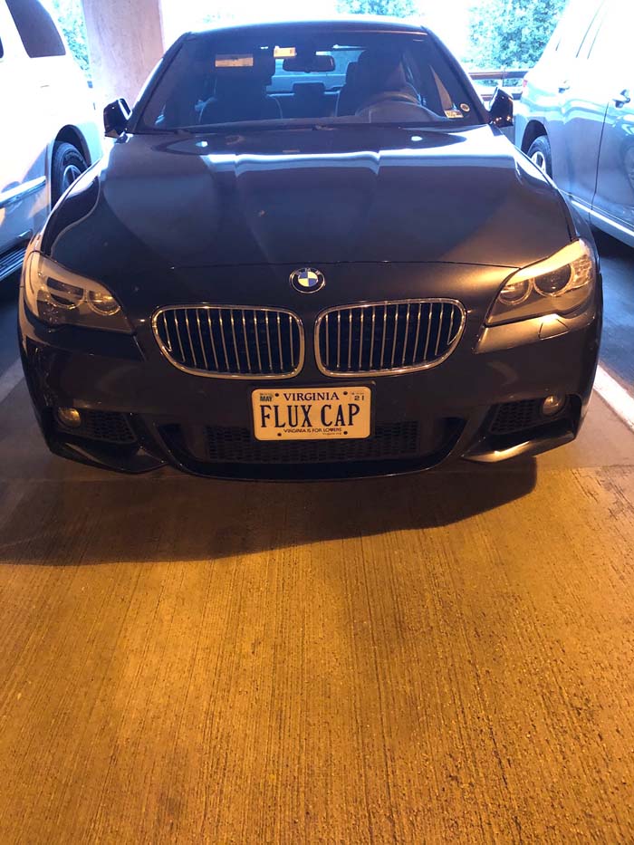 FLUXCAP vanity license plate