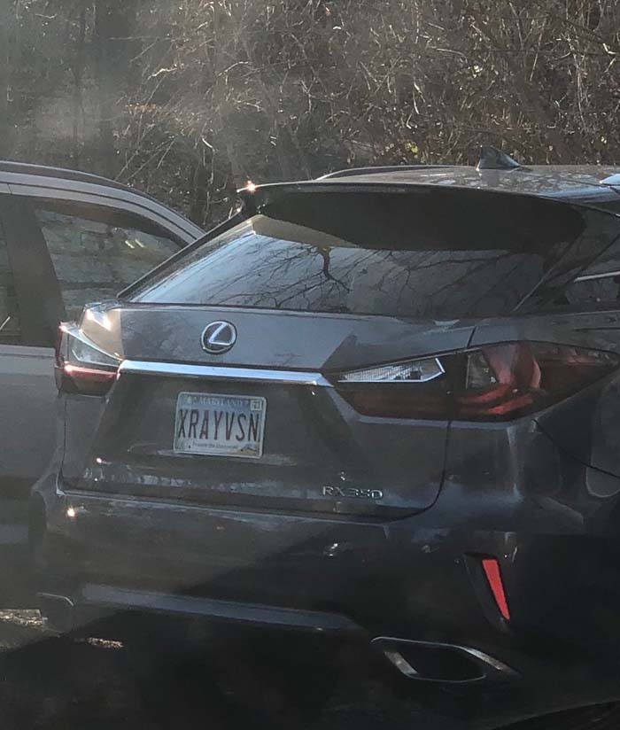 XRAYVSN vanity license plate meaning X-Ray Vision