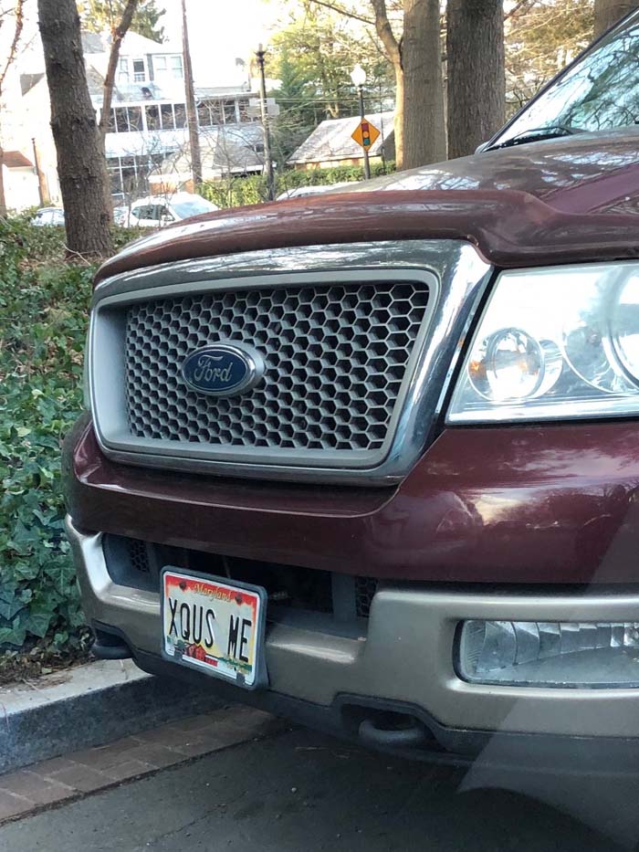 XQUSME vanity license plate meaning Excuse Me