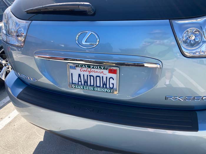 LAWDOWG vanity license plate
