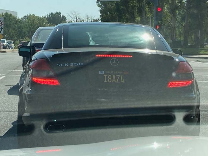 I8AZ4 vanity license plate meaning I Ate a (BMW) Z4