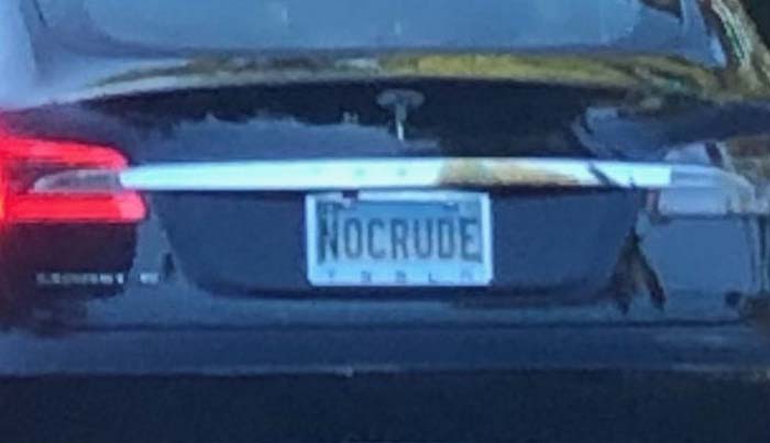 NOCRUDE vanity license plate
