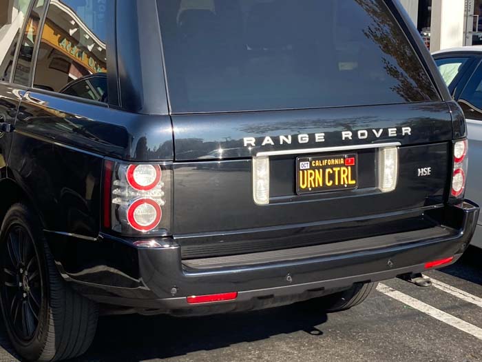 URNCTRL vanity license plate meaning You're In Control
