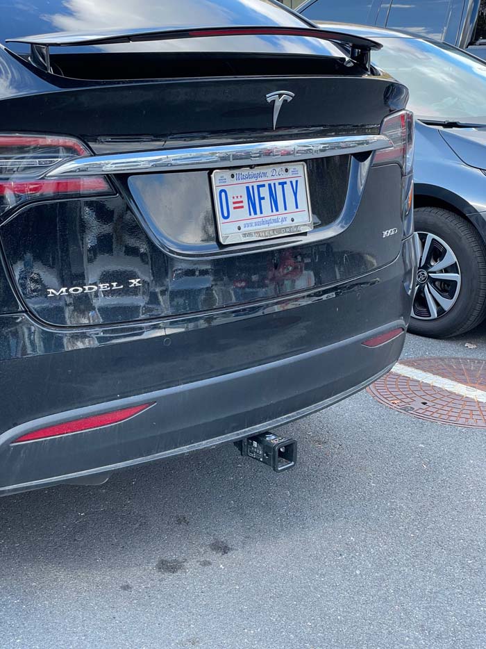 ONFNTY vanity license plate meaning 0 (Not Equal To) Infinity