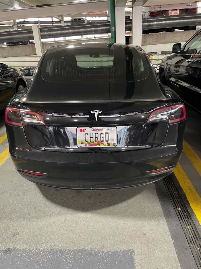 CHRGD vanity license plate