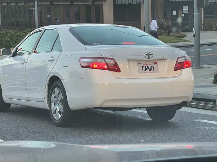 CAMRY vanity license plate meaning (Toyota) Camry