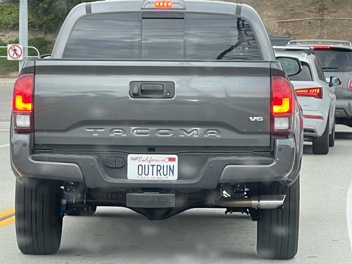 OUTRUN vanity license plate