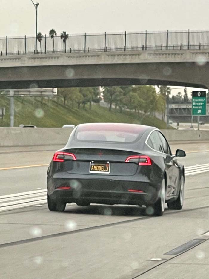 AMODEL3 vanity license plate meaning A (Tesla) Model 3