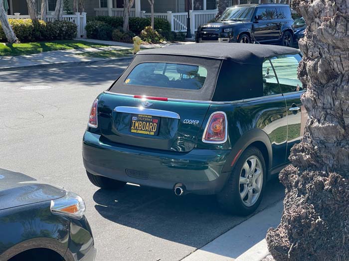 IMBOARD vanity license plate meaning I'm Bored