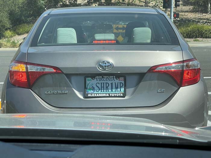 SHR1MP vanity license plate meaning Shrimp