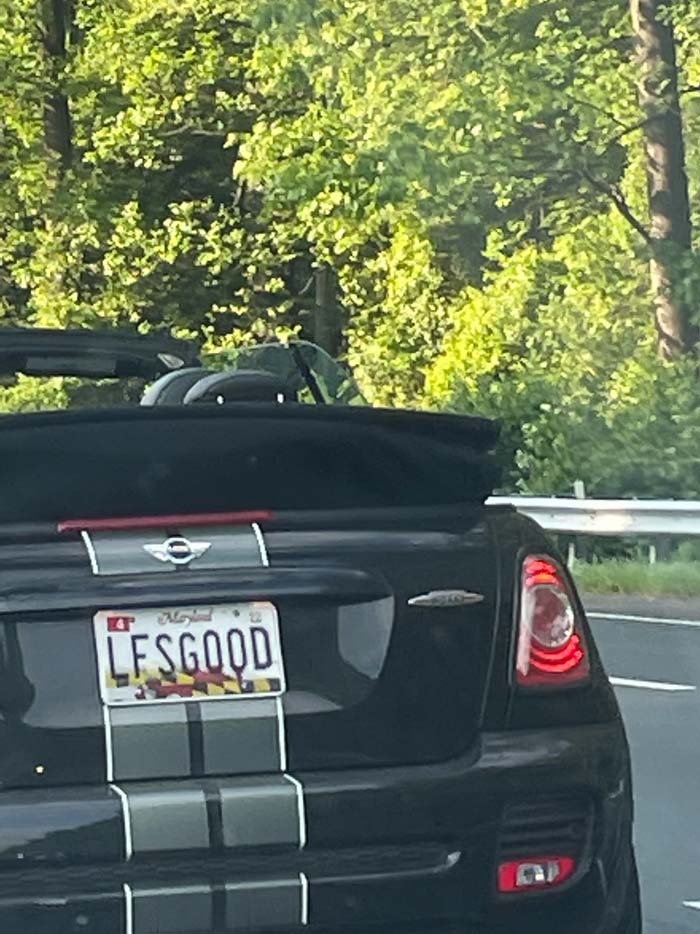 LFSGOOD vanity license plate meaning Life's Good