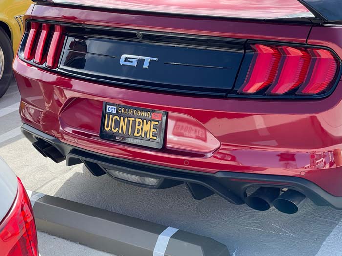 UCNTBME vanity license plate meaning You Can't Be Me