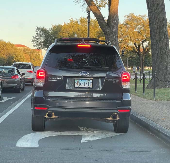 NFIN1T vanity license plate meaning Infinity