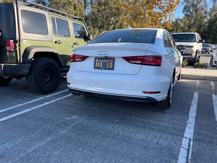 AKA LO vanity license plate