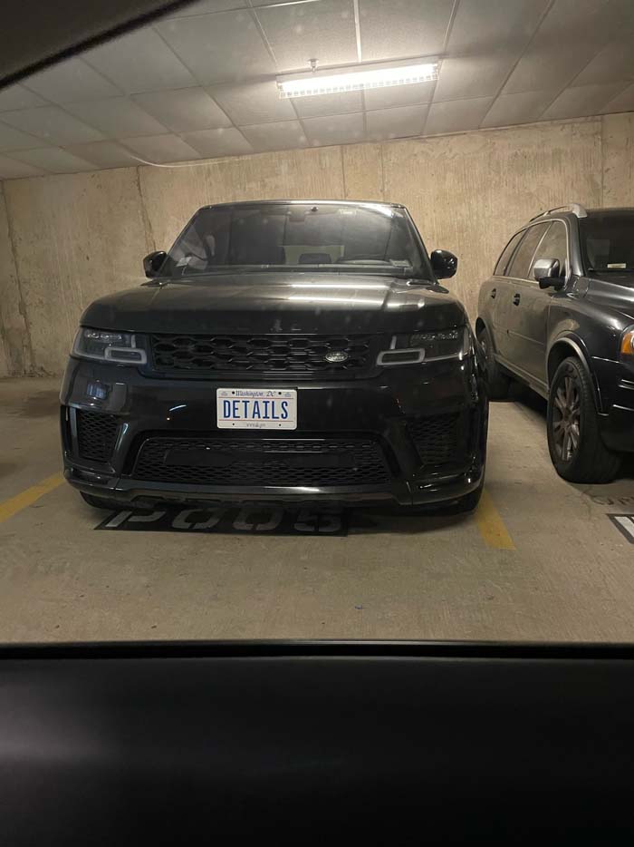 DETAILS vanity license plate