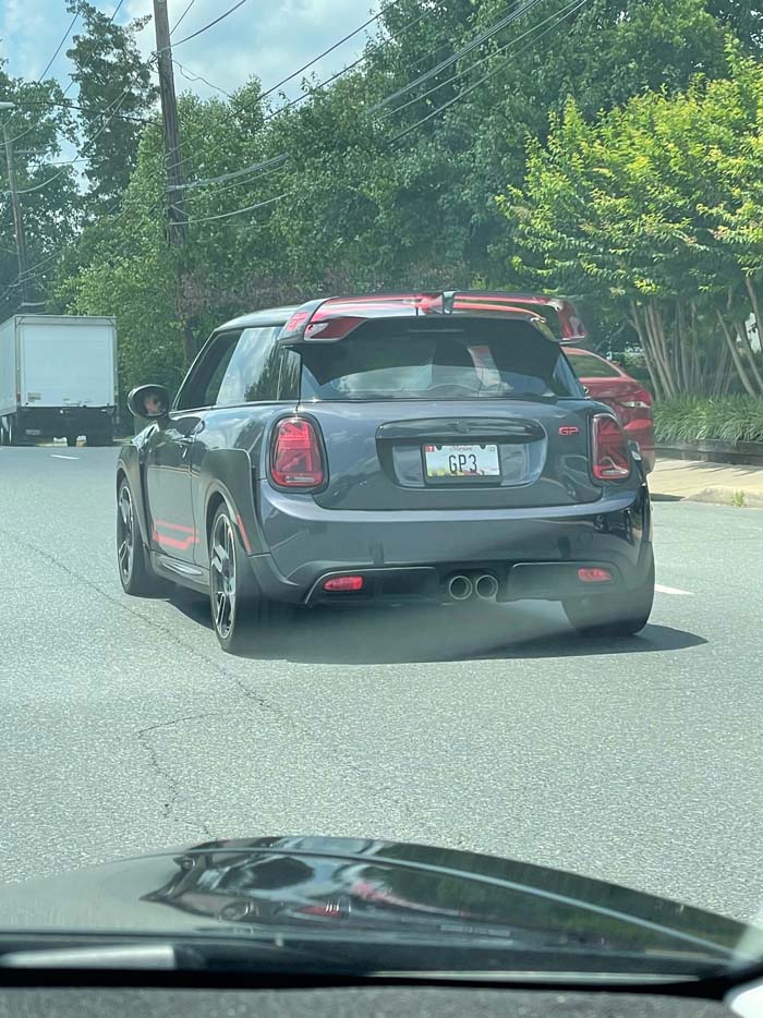 GP3 vanity license plate meaning (Mini Cooper) GP3