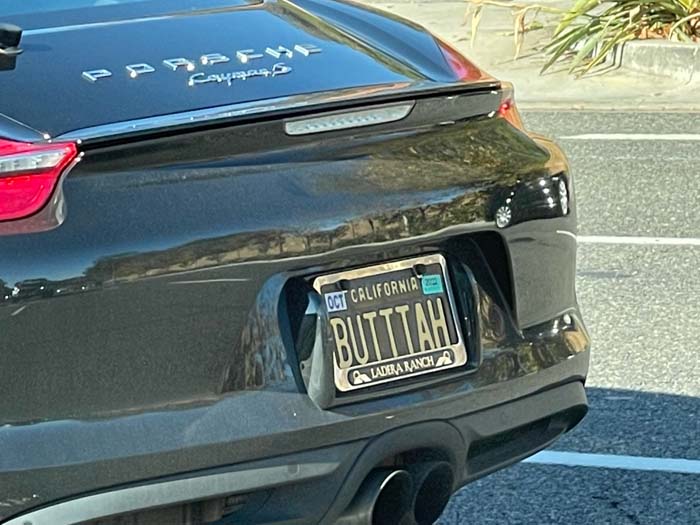 BUTTAH vanity license plate meaning Butter