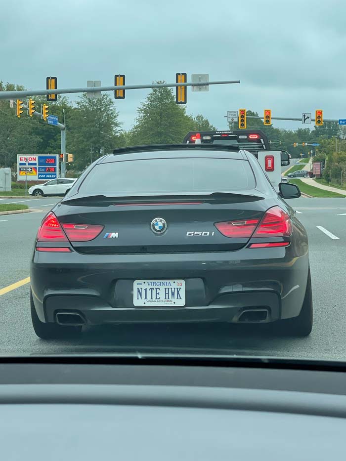 N1TEHWK vanity license plate meaning Night Hawk