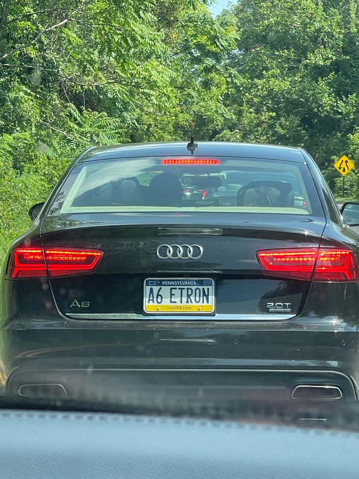 A6ETRON vanity license plate meaning (Audi) A6 e-tron