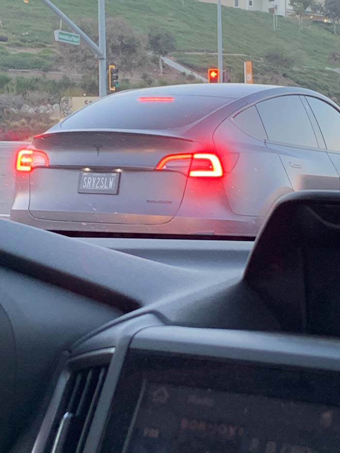 SRY2SLW vanity license plate meaning Sorry, Too Slow