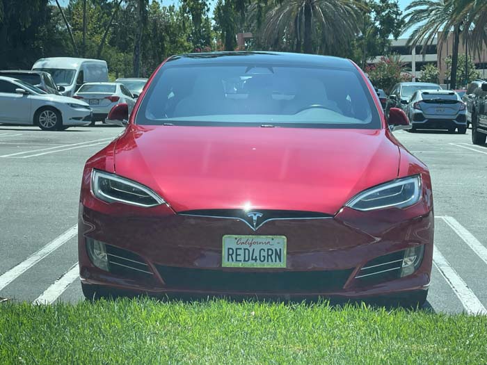 RED4GRN vanity license plate meaning Red for Green