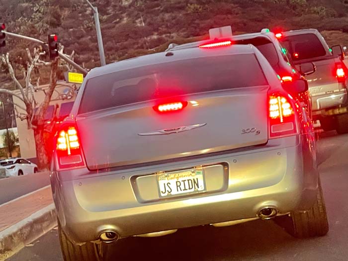 JSRIDN vanity license plate meaning JS Riding