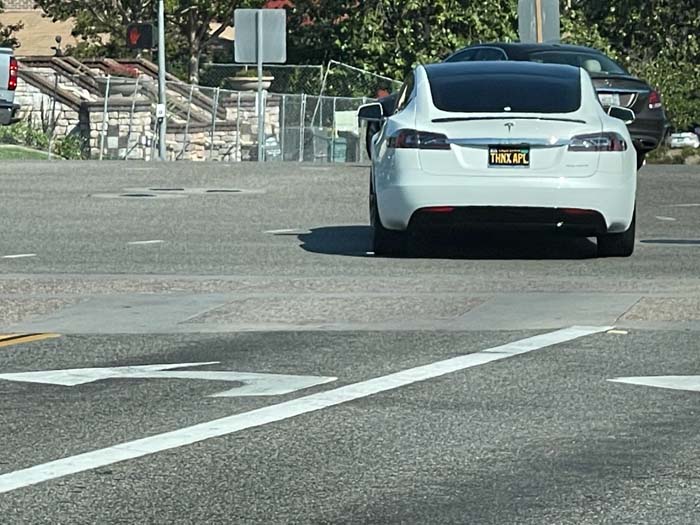THNXAPL vanity license plate meaning Thanks Apple