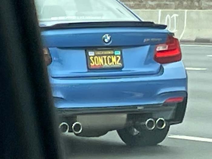 SONICM2 vanity license plate meaning Sonic (BMW) M2