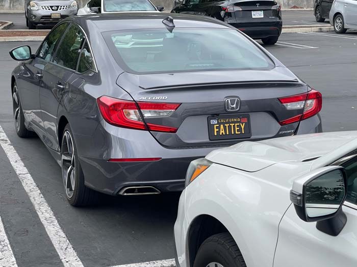 FATTEY vanity license plate meaning Fatty