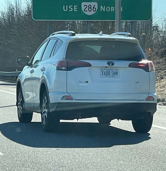 YAHHSON vanity license plate meaning Yeah Son