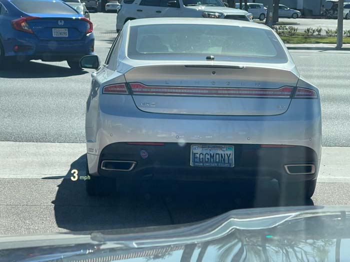 EGGMONY vanity license plate meaning No Money