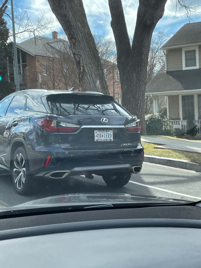 BWEIRD vanity license plate meaning Be Weird