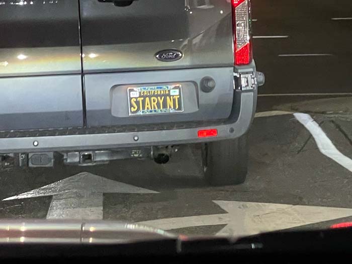 STARYNT vanity license plate