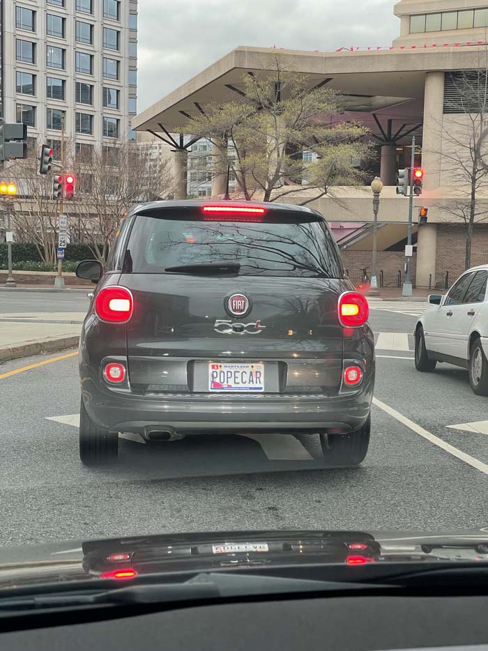 POPECAR vanity license plate
