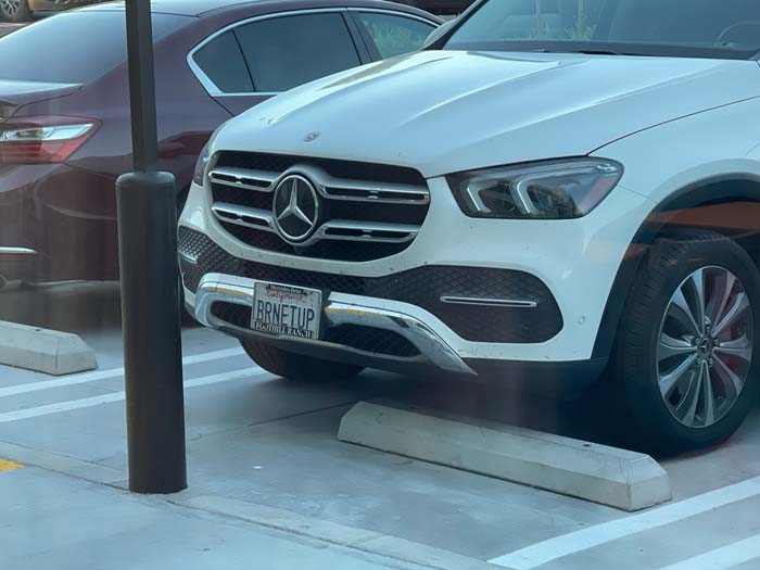 BRNETUP vanity license plate meaning Burn It Up