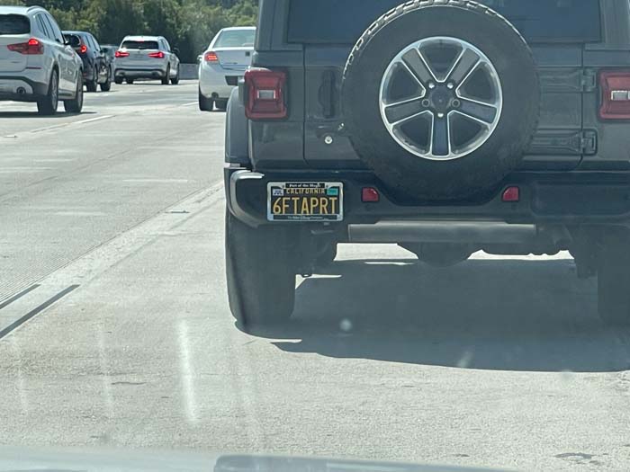 6FTAPRT vanity license plate meaning Six Feet Apart