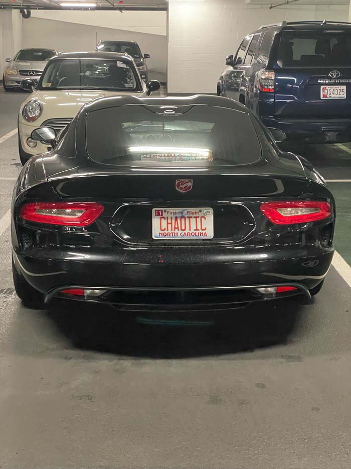 CHAOTIC vanity license plate meaning Chaotic