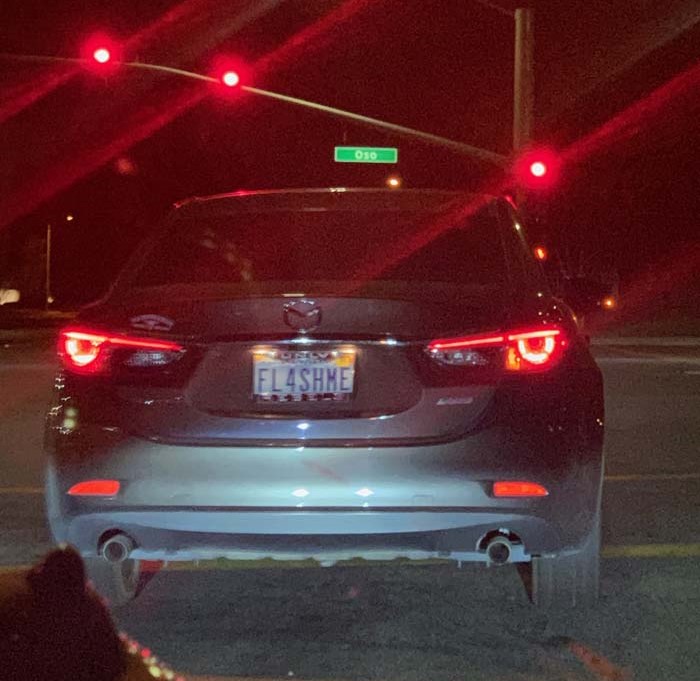 FL4SHME vanity license plate