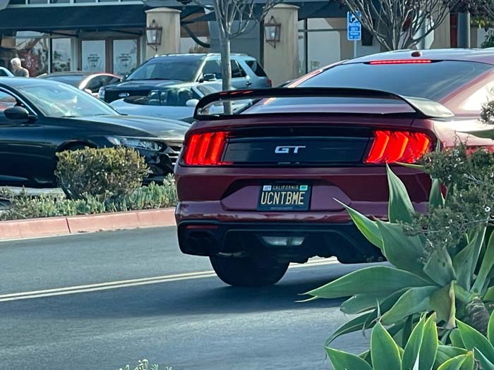 UCNTBME vanity license plate meaning You Can't Be Me