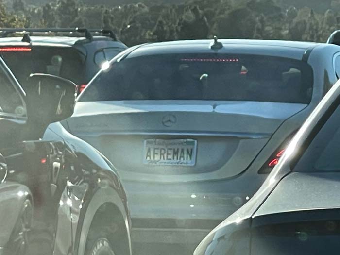 AFREMAN vanity license plate meaning A Free Man