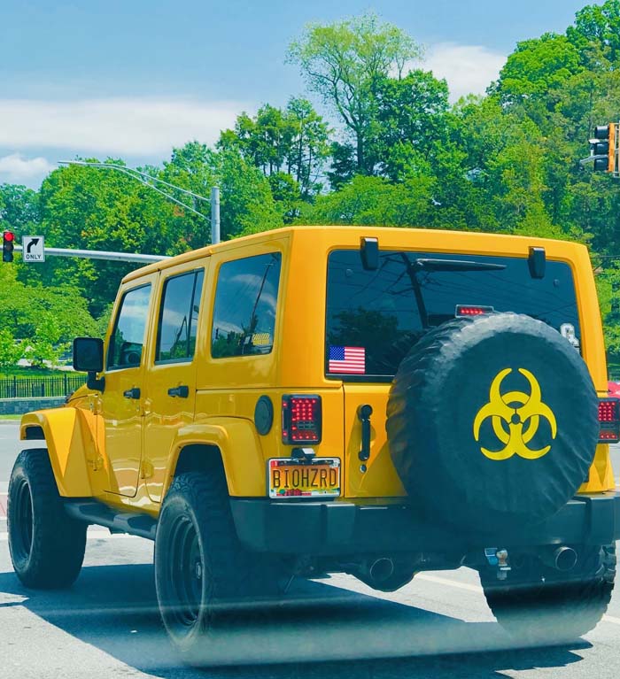 BIOHZRD vanity license plate meaning Bio-Hazard