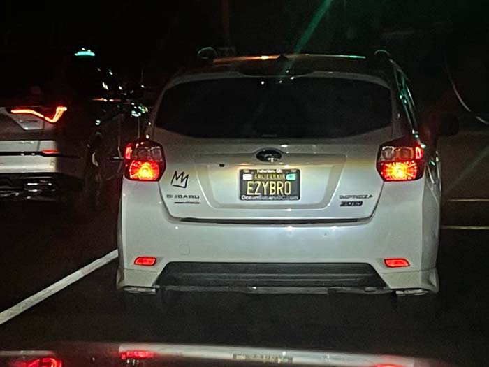 EZYBRO vanity license plate meaning Easy Bro